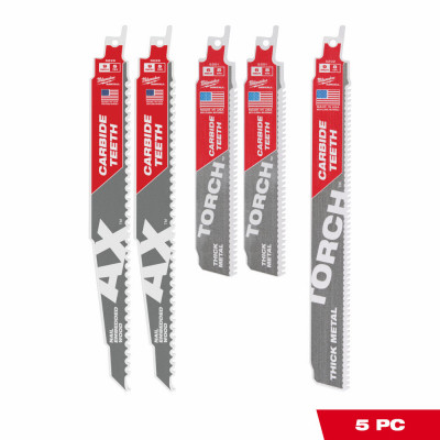 5-Pc. Sawzall Reciprocating Saw Blade Set, Carbide Teeth