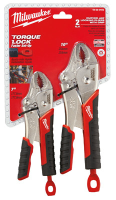 2-Pc. Curved Jaw Locking Pliers Set, Overmold Grips