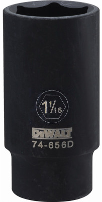 SAE Deep Impact Socket, 6-Point, Black Oxide, 1/2 In. Drive, 1-1/16 In.