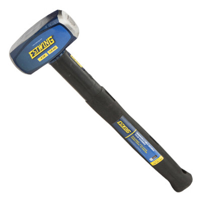 4 Lb. Sledge Hammer, Steel Head, 16 In. Rubber Overlay Handle