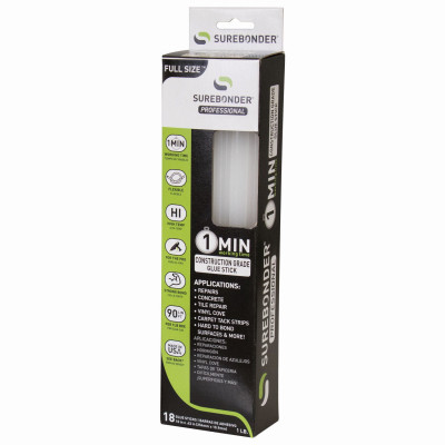 Hot Melt Glue Sticks, Construction-Grade, 18-Pk.