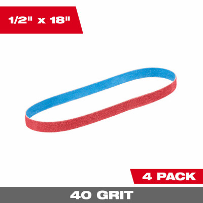 Bandfile Belts, 40 Grit, 1/2 x 18 In., 4-Pk.