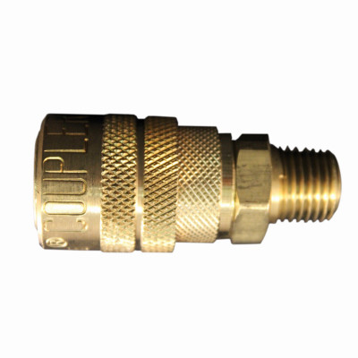 Compressor Coupler, Brass, I/M-Style, Male, 1/4 In. NPT