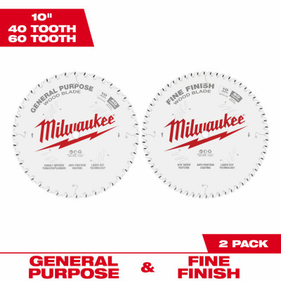 Circular Saw Blades, 40 & 60 Teeth, 10 In., 2-Pk.