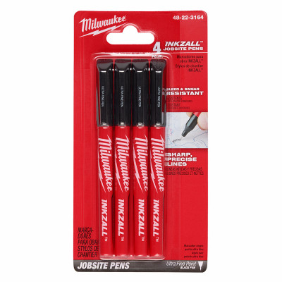 Inkzall Ultra Fine Point Pens, Black, 4-Pk.