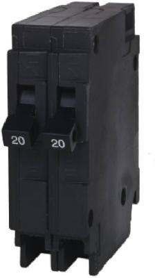 Duplex Circuit Breaker, 2 Single Pole, 15A/15A