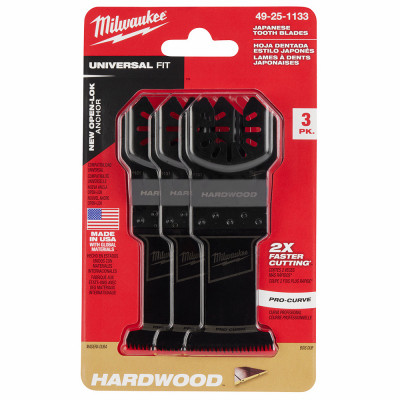 Open-Lok HCS Hardwood Oscillating Multi-Tool Blade, Japanese Tooth Pro-Curve, 1-3/8 In., 3-Pk.