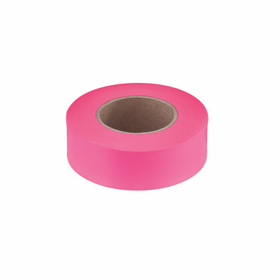 Flagging Tape, Hi-Vis Fluorescent Pink, 1 In. x 200 Ft.