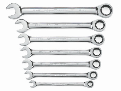 7-Pc. Ratcheting Combination Metric Wrench Set, 72-Tooth 12 Point