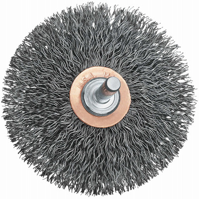 Wire Brush, Crimped Flat Faced End, 3 In.