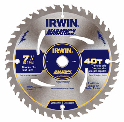 Marathon Micro-Grain C3 Carbide-Tipped Saw Blade, 40-Tooth x 7-1/4 In.