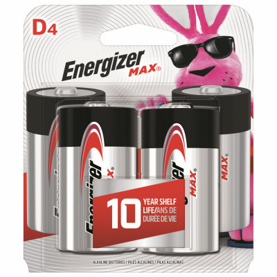 MAX D Cell Alkaline Batteries, 4 Pack