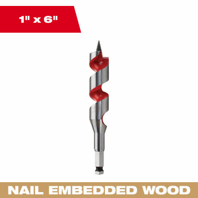 Ship Auger Drill Bit, 1 x 6 In.