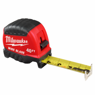 Wide Blade Tape Measure, 40 Ft.