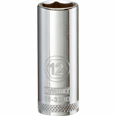 Metric Deep Socket, 6-Point, 3/8 In. Drive, 12mm