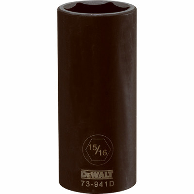 SAE Deep Impact Socket, 6-Point, 1/2 In. Drive, 15/16 In.
