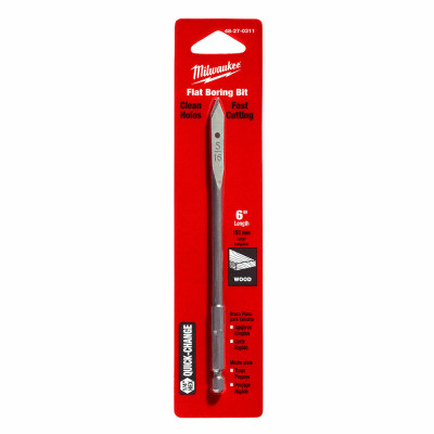 Flat Boring Spade Drill Bit, 5/16 x 6 In.