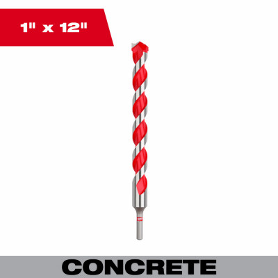 Carbide Hammer Drill Bit, Power Tip, 10 x 12 x 1 In.