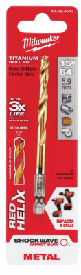 Shockwave Impact-Duty Titanium Drill Bit, 15/64 In.