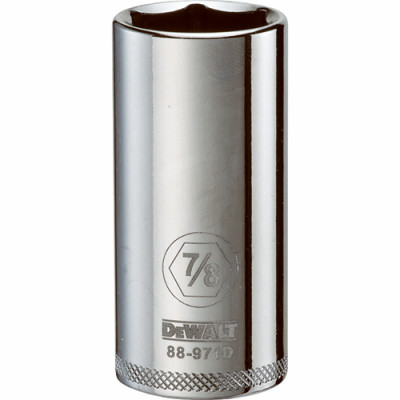 SAE Socket, Deep, 6-Point, 7/8 In., 3/8 In. Drive