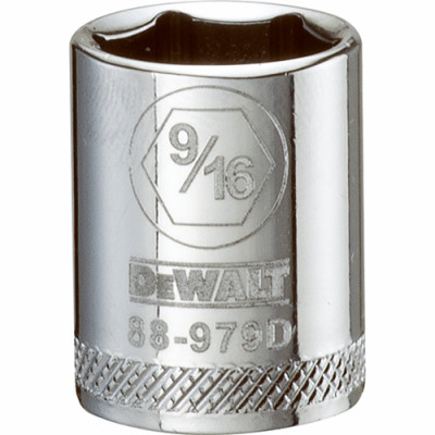 SAE Socket, Shallow, 6-Point, 9/16 In., 3/8 In. Drive