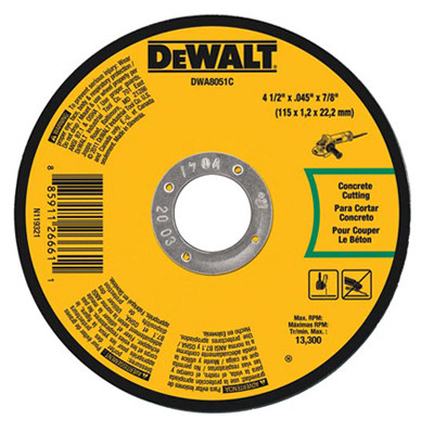 Masonry Cut-Off Wheel, 4-1/2 x .045 x 7/8 In.