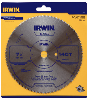 Steel Plywood Blade, 140-Tooth x 7-1/4-In.