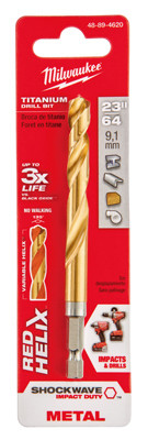 Shockwave Impact-Duty Titanium Drill Bit, 23/64 In.