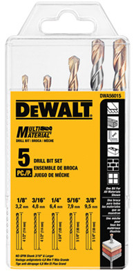 5-Pc. Multi-Material Drill Bit Set