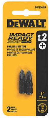 Power Screwdriver Bit, #2 Reduced Phillips, 1 In., 2-Pk.
