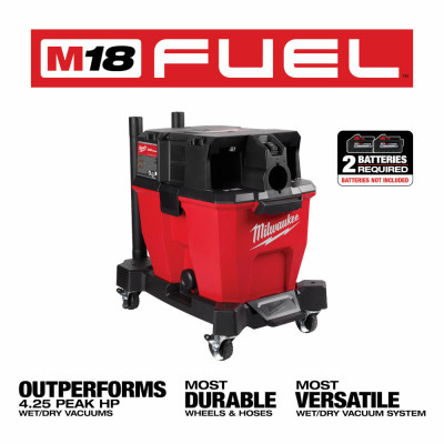 M18 Fuel Cordless Wet/Dry Vacuum, 9 Gallon, 2 Batteries Required, TOOL ONLY