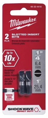 Shockwave 1/4 In. Slotted Insert Bits, 2-Pk.