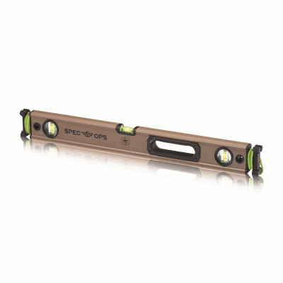Spec Ops Tools 24" Box Beam Level, Tourniquet Bungee System, 33% Larger Block Vials, Aluminum