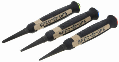 Spec Ops Tools Nail Set Punch 3-Piece Kit Includes 1/32", 1/16", 3/32", Shock-Absorbing Grip