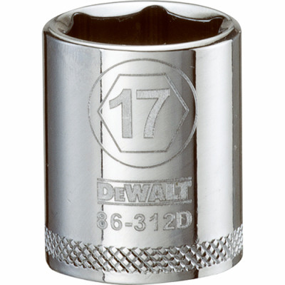 Metric Shallow Socket, 6-Point, 3/8 In. Drive, 17mm