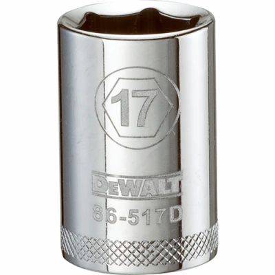 Metric Shallow Socket, 6-Point, 1/2 In. Drive, 17mm