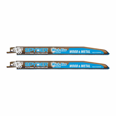 Mach-Blue Bi-Metal Reciprocating Saw Blades, Wood/Metal Cutting, 10/14-TPI, 9 In., 2-Pk.