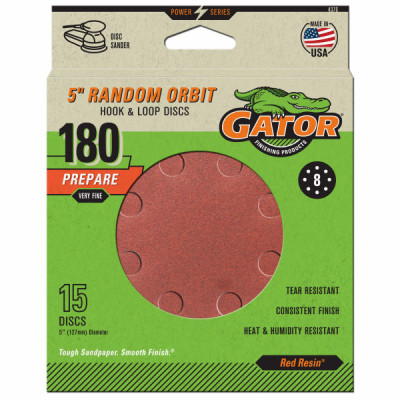 Random Orbit Sanding Discs, 180 Grit, 5 In., 15-Pk.