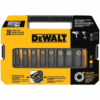 10-Pc. Impact Ready Socket Set, 1/2 In. Drive