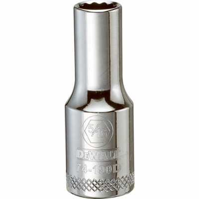 SAE Socket, Deep, 12-Point, 5/16 In., 3/8 In. Drive