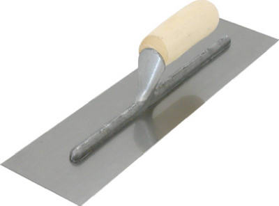 Finishing Trowel, Curved Handle, Steel Blade, 11 x 4.5 In.