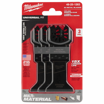 Open-Lok Oscillating Multi-Tool Blade, Titanium Charged Bi-Metal, 1-3/4 In., 3-Pk.
