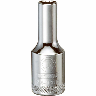 SAE Socket, Deep, 12-Point, 1/4 In., 3/8 In. Drive