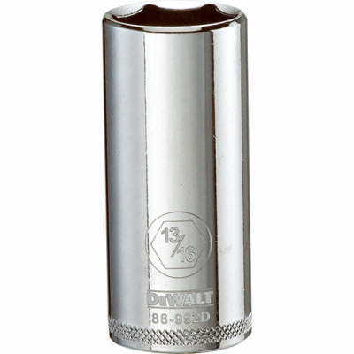 SAE Socket, Deep, 6-Point, 13/16 In., 3/8 In. Drive
