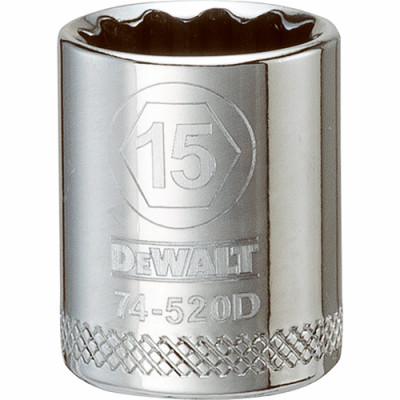 Metric Shallow Socket, 12-Point, 3/8 In. Drive, 15mm