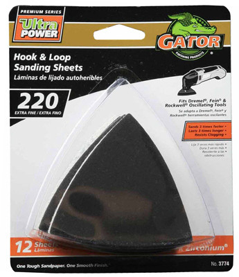 Hoop & Loop Sandpaper, 220-Grit, 3 In., 12-Pk.