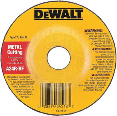 Fast Metal-Cutting Wheel, 4-1/2 x 1/8 In.