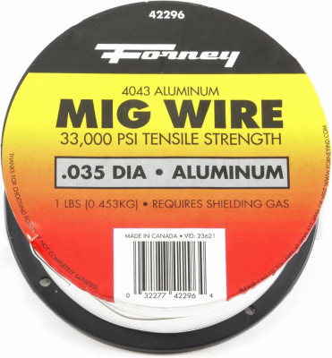 ER4043, MIG Welding Wire, Aluminum, .030 In. Diameter x 1 Lb.