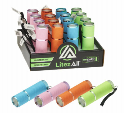 LitezAll  Glow In the Dark LED Pocket Flashlight with COB LED (16 pieces)