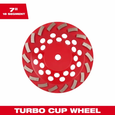 Diamond Max Cup Turbo Grinder Wheel, Segmented, 7 In.